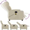 vidaXL Fauteuil inclinable de massage Crème Similicuir