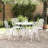 vidaXL Ensemble de salle &agrave; manger pour jardin 5 pcs Blanc Aluminium