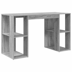 vidaXL Bureau Gris Sonoma 130 x 50.5 x 75 cm Bois d'ing&eacute;nierie