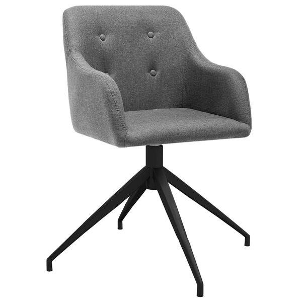 vidaXL Chaises pivotantes &agrave; manger lot de 6 Gris clair Tissu