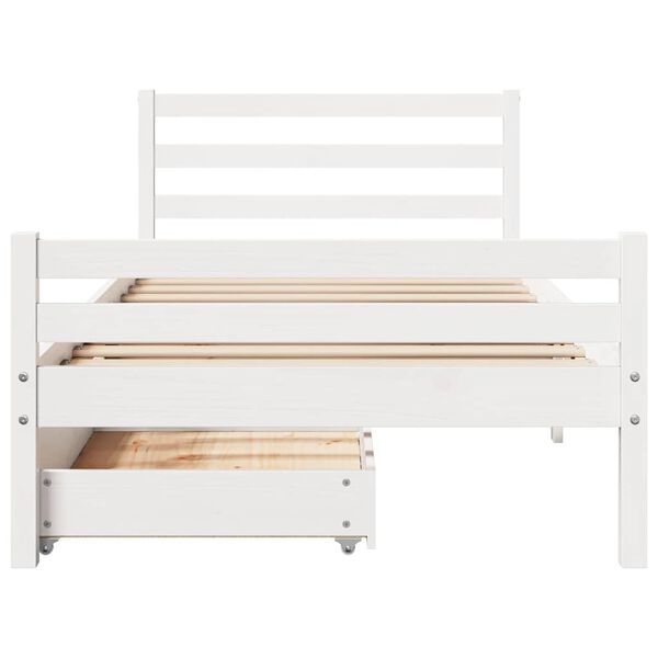 vidaXL Cadre de lit sans matelas blanc 90x200 cm bois de pin massif