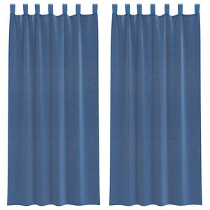vidaXL Rideaux en voile avec boucles 2 pcs bleu royal 140x245 cm