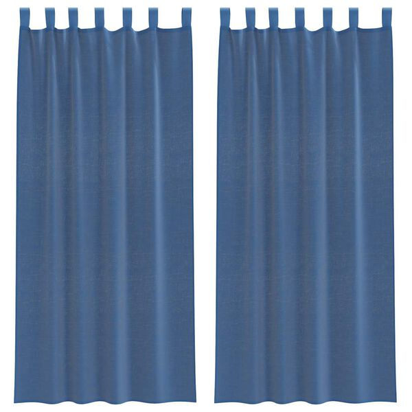 vidaXL Rideaux en voile avec boucles 2 pcs bleu royal 140x245 cm