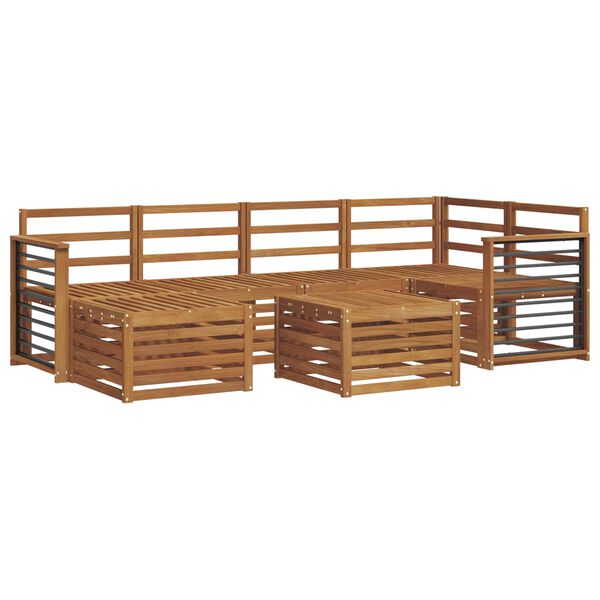 vidaXL Ensembles de canap&eacute;s Naturel Bois d'Acacia Massif