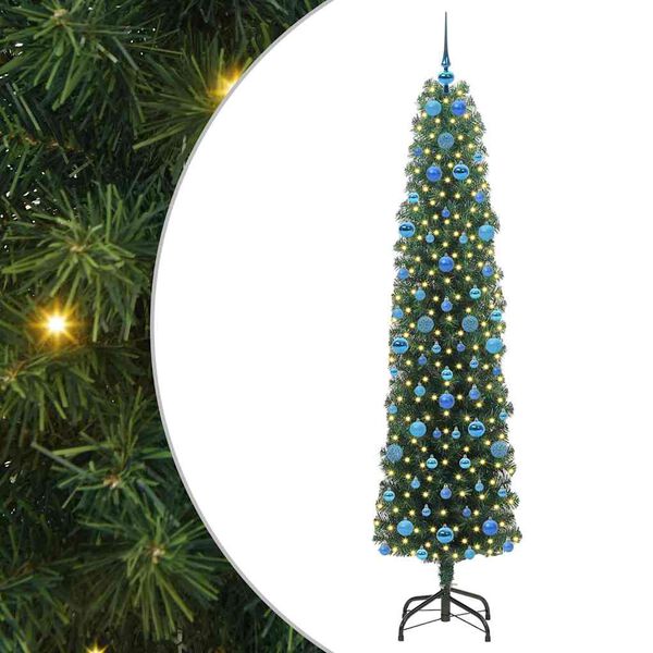 vidaXL Sapin de No&euml;l artificiel Vert 210 cm PVC et acier et plastique