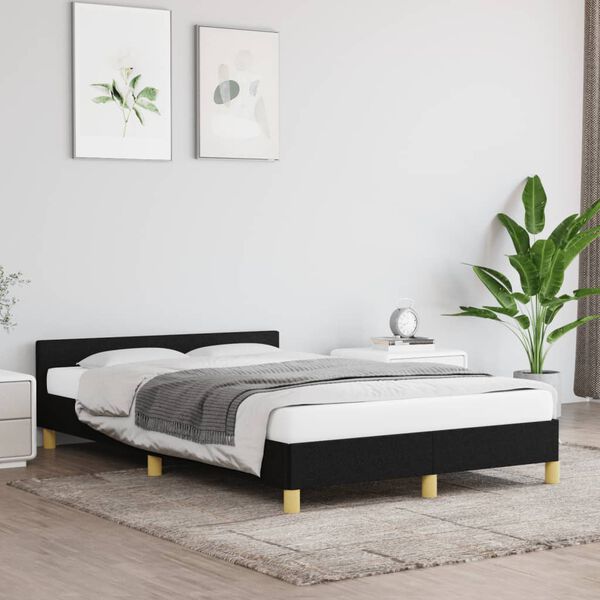 vidaXL Cadre de lit sans matelas noir 120x190 cm tissu