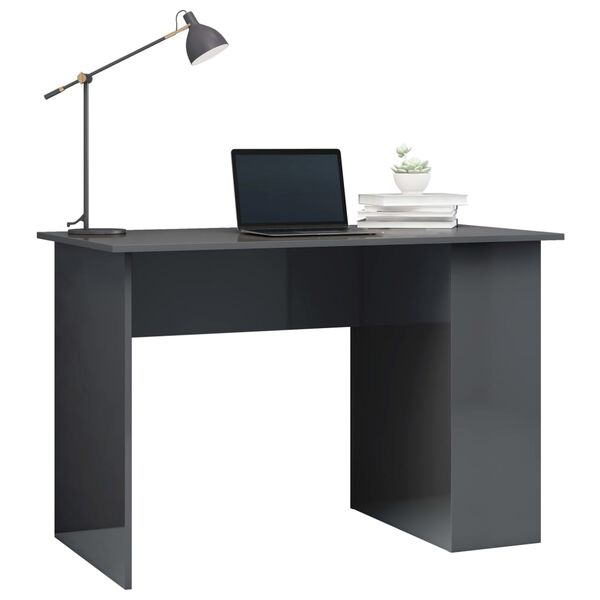 vidaXL Bureau Gris brillant 110x60x73 cm Aggloméré