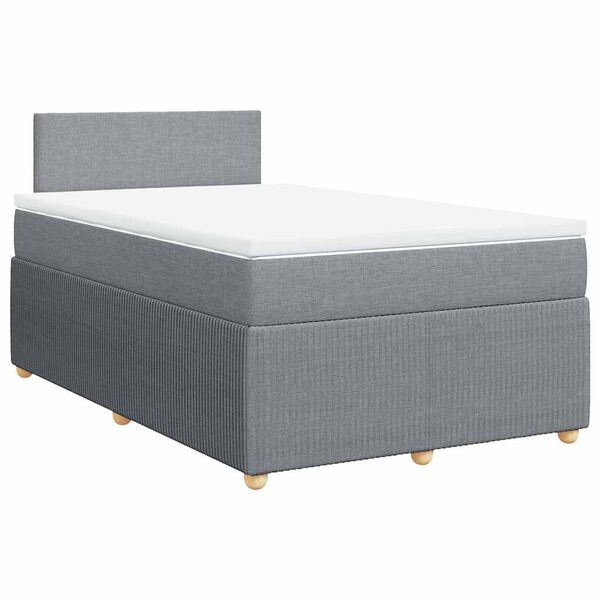 vidaXL Sommier &agrave; lattes de lit avec matelas Gris clair 120x200cm Tissu