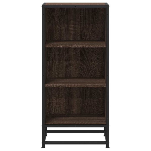 vidaXL Buffet ch&ecirc;ne marron 35,5x35x76 cm bois d'ing&eacute;nierie et m&eacute;tal