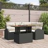 vidaXL Ensemble de canap&eacute; de jardin 5 pcs Noir Poly rotin