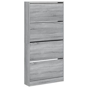 vidaXL Armoire &agrave; chaussures 4 tiroirs rabattables sonoma gris