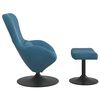 vidaXL Chaise &OElig;uf avec Pouf with Footstool Bleu Velours