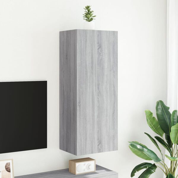 vidaXL Meuble TV mural sonoma gris 40,5x30x102 cm bois d'ing&eacute;nierie
