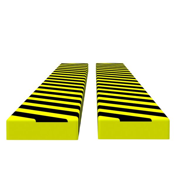 vidaXL Protecteurs d'angle 2 pcs Jaune et noir 6x2x101,5 cm PU