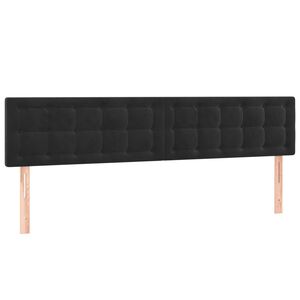 vidaXL T&ecirc;tes de lit 2 pcs Noir 90x5x78/88 cm Velours
