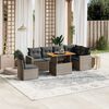 vidaXL Salon de jardin avec coussins 7 pcs gris r&eacute;sine tress&eacute;e