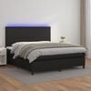 vidaXL Sommier &agrave; lattes de lit avec matelas et LED Noir 160x200 cm