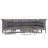 vidaXL Salon de jardin 7 pcs avec coussins Gris R&eacute;sine tress&eacute;e