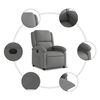 vidaXL Fauteuil inclinable électrique Gris foncé Tissu