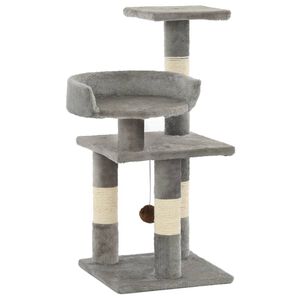 vidaXL Arbre &agrave; chat avec griffoirs en sisal 65 cm Gris