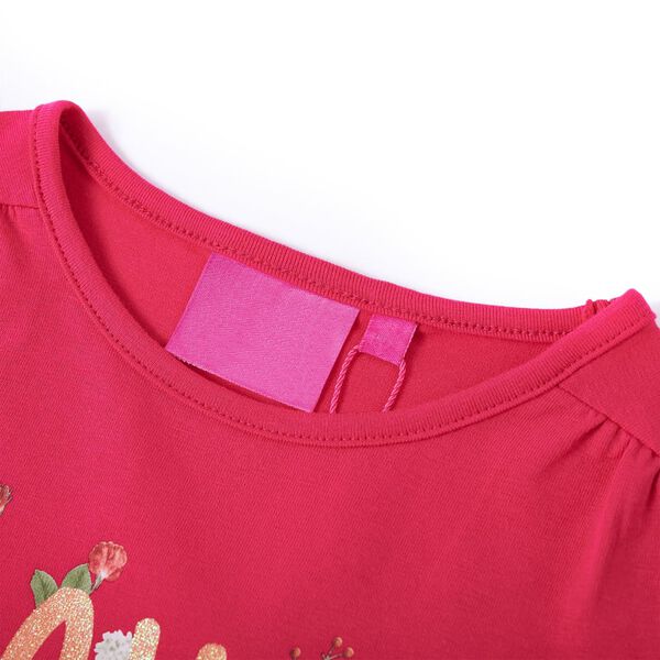 T-shirt enfants à manches longues rose vif 104