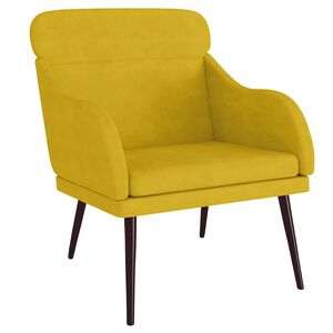 vidaXL Fauteuil Jaune 63x76x80 cm Velours