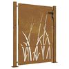 vidaXL Portail de jardin 100x150 cm en acier Corten avec motif gazon