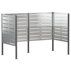 vidaXL &Eacute;cran pour poubelle 167 x 85 x 113 cm Acier galvanis&eacute; Argent&eacute;
