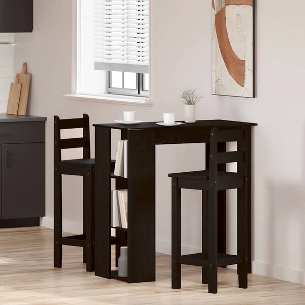 vidaXL Table de bar Ch&ecirc;ne noir 102 x 50 x 103,5 cm Bois d'ing&eacute;nierie