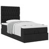 vidaXL Cadre de lit ottoman avec matelas noir 90x190 cm tissu