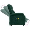 vidaXL Fauteuil de massage Vert fonc&eacute; Velours