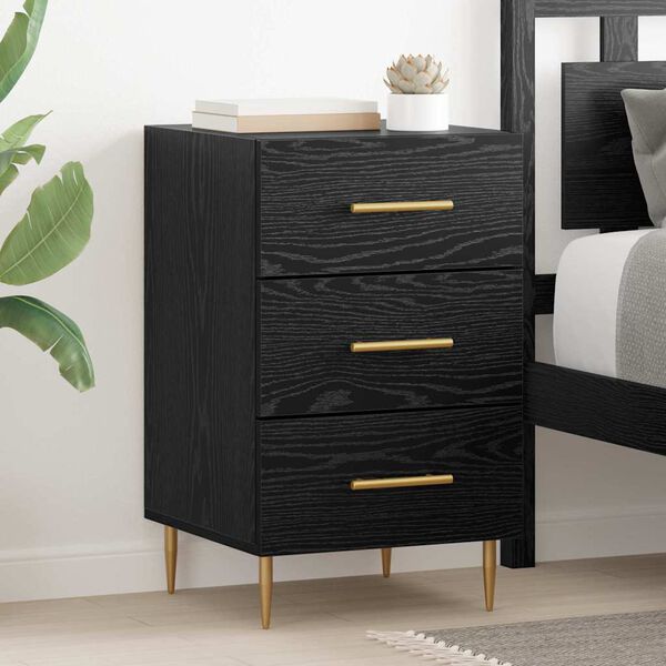 vidaXL Cabinet de chevet Ch&ecirc;ne noir 40 x 40 x 66 cm Bois d'ing&eacute;nierie