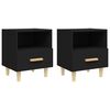 vidaXL Tables de chevet 2 pcs Noir 40x35x47 cm