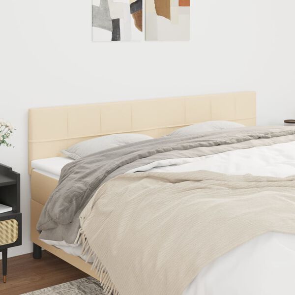 vidaXL T&ecirc;tes de lit Cr&egrave;me 180x5x78/88 cm Tissu