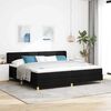 vidaXL Lit &agrave; ressorts avec matelas Noir 200 x 200 cm Polyester