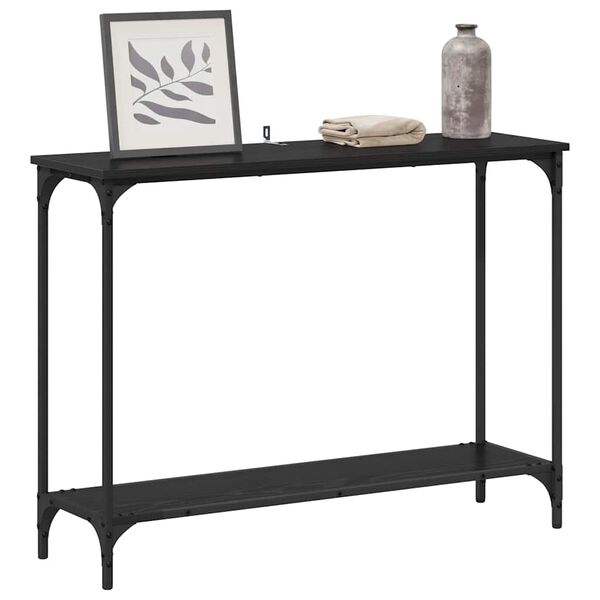 vidaXL Table console Ch&ecirc;ne noir 101 x 30.5 x 75 cm Bois d'ing&eacute;nierie