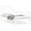 vidaXL Cadre de lit sans matelas blanc bois massif