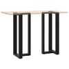 vidaXL Pieds de table de bar en forme de T, 2 pièces, noir, 50 x 35 x (100-101) cm, acier