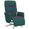 vidaXL Fauteuil inclinable de massage et repose-pieds vert fonc&eacute; tissu