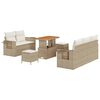 vidaXL Ensemble de canap&eacute; de jardin 8 pc Beige polyrotin
