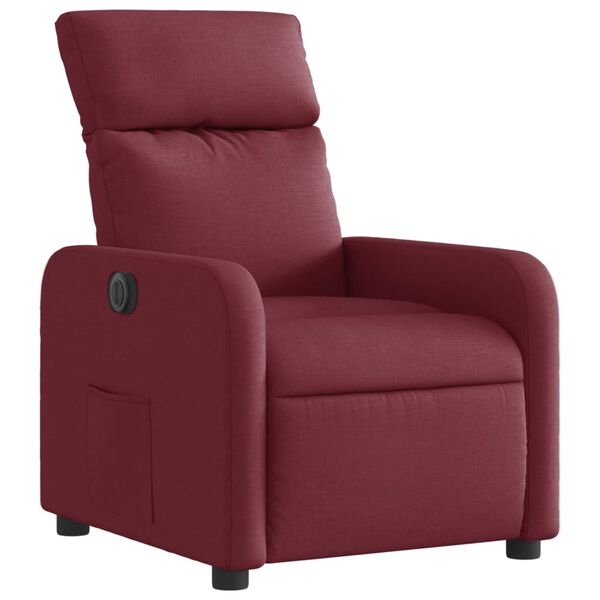 vidaXL Fauteuil inclinable électrique Rouge bordeaux Tissu