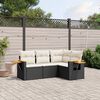 vidaXL Salon de jardin 4 pcs avec coussins noir r&eacute;sine tress&eacute;e