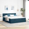 VidaXL Cadre de lit ottoman avec matelas bleu fonc&eacute; 160x200 cm velours