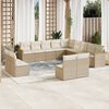 vidaXL Salon de jardin avec coussins 13 pcs beige r&eacute;sine tress&eacute;e