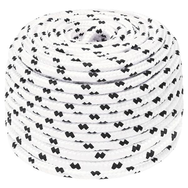 vidaXL Corde de bateau tress&eacute; Blanc 8 mmx25 m Polyester