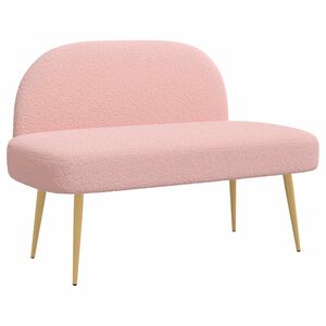 vidaXL Banc rembourr&eacute; avec dossier Rose 110 x 60 x 76 cm Boucl&eacute;