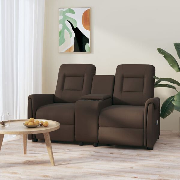 vidaXL Fauteuil de massage inclinable et porte-gobelet 2 places marron
