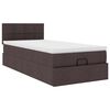 vidaXL Cadre de lit ottoman avec matelas marron fonc&eacute; 90x190 cm tissu