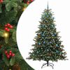 vidaXL Sapin de No&euml;l artificiel Vert 210 cm PVC, m&eacute;tal et plastique