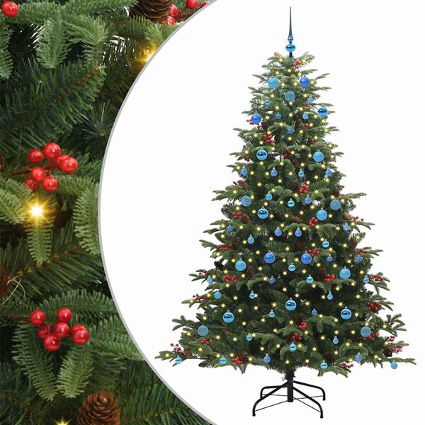vidaXL Sapin de No&euml;l artificiel Vert 210 cm PVC, m&eacute;tal et plastique